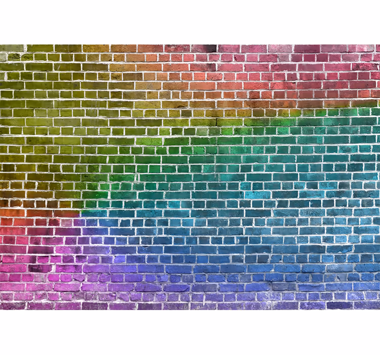 Fototapeten muster regenbogen ziegelmuster - TenStickers
