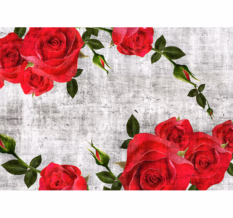 Fototapete blumen rote rosen anordnung - TenStickers