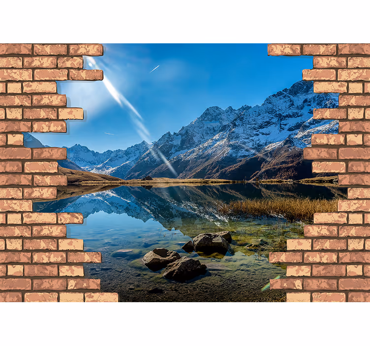 Fototapete landschaft berge und spiegelung - TenStickers