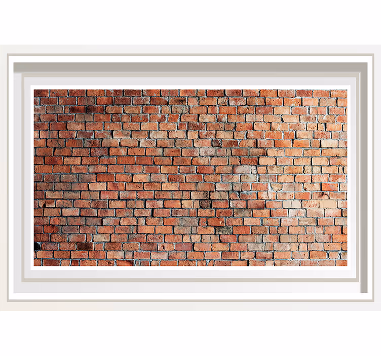 Fototapete Backstein Backsteinmauer mit rahmen - TenStickers