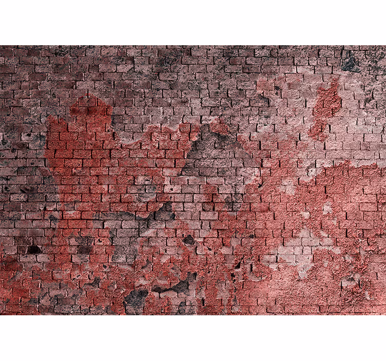 Fototapete Backstein Rote ziegelsteine mit weißer farbe - TenStickers