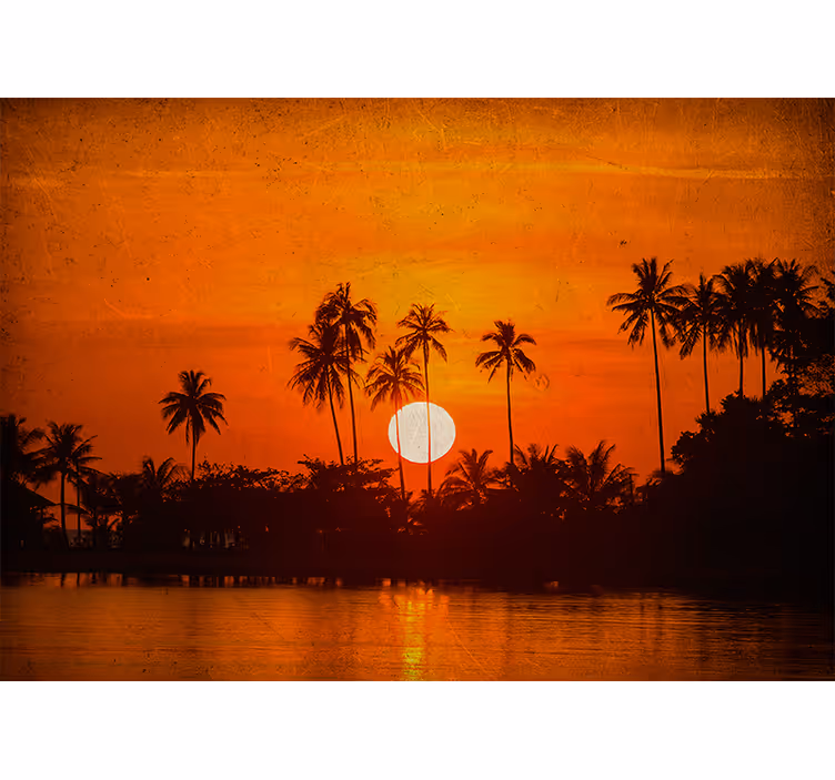 Fototapete Wald tropischer Sonnenaufgang - TenStickers
