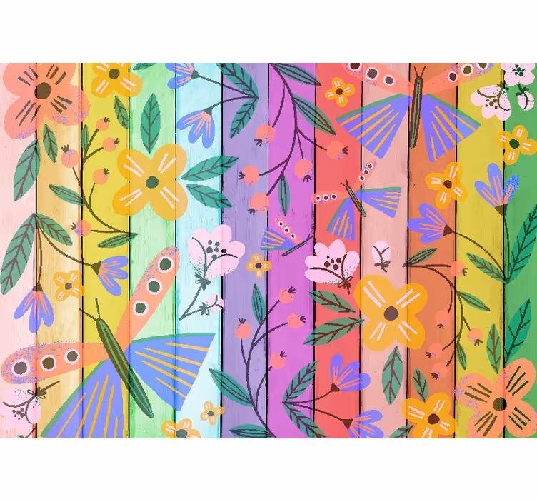 Fototapete blumen mit lebendigen botanischen motiven - TenStickers