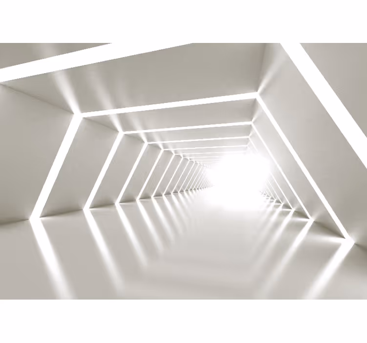 Fototapete 3D Weiße geometrische höhle - TenStickers