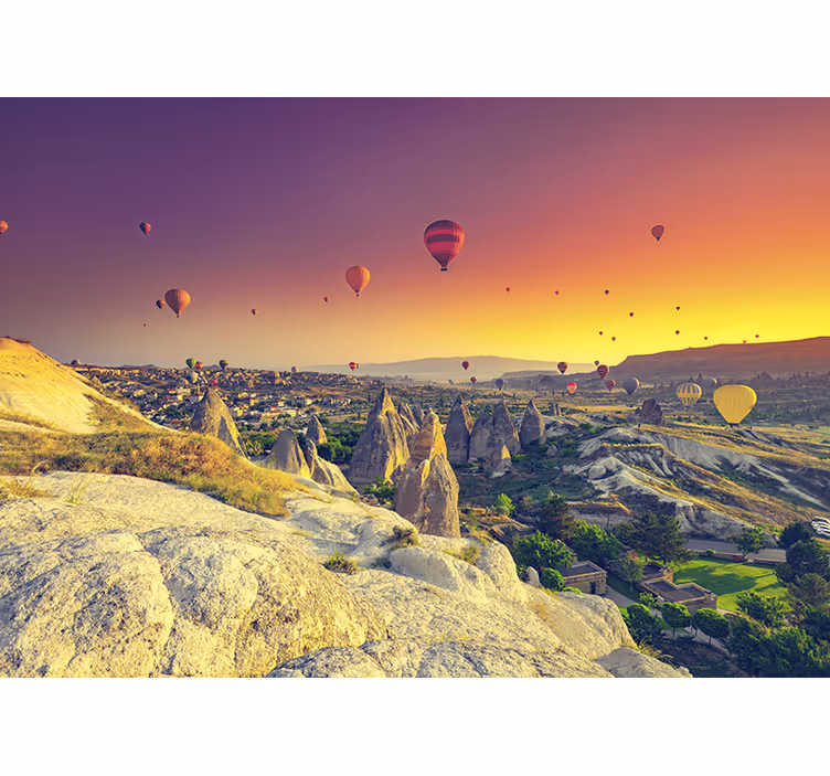 Fototapete landschaft cappadocia heißluftballons - TenStickers