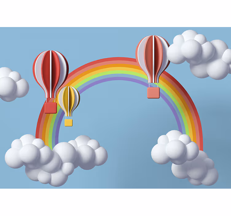 Fototapete spruch bunte heißluftballons - TenStickers