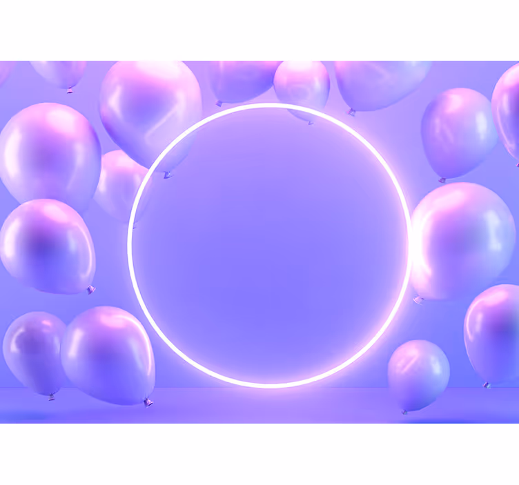 Fototapete liebe mit schwebenden ballons kreis - TenStickers