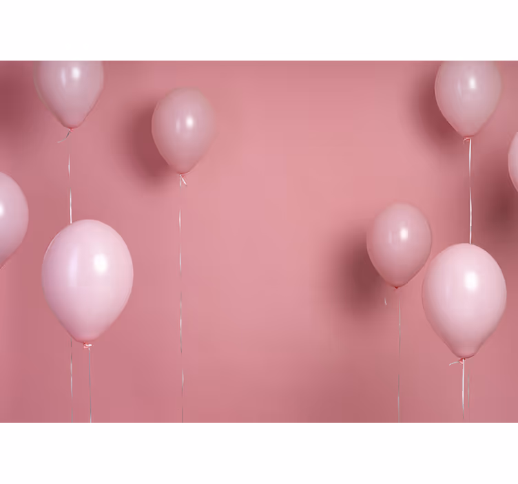 Fototapete Kinderzimmer Rosa luftballons und Hintergrund - TenStickers