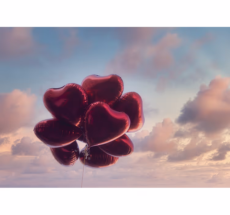 Fototapete liebe herzförmige luftballons - TenStickers