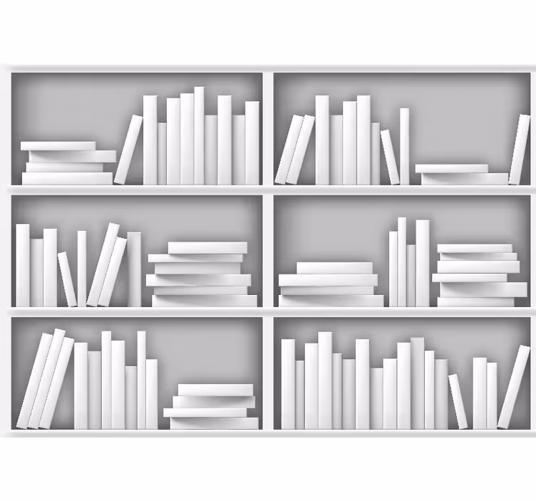 Fototapeten muster minimalistische bücherregale - TenStickers