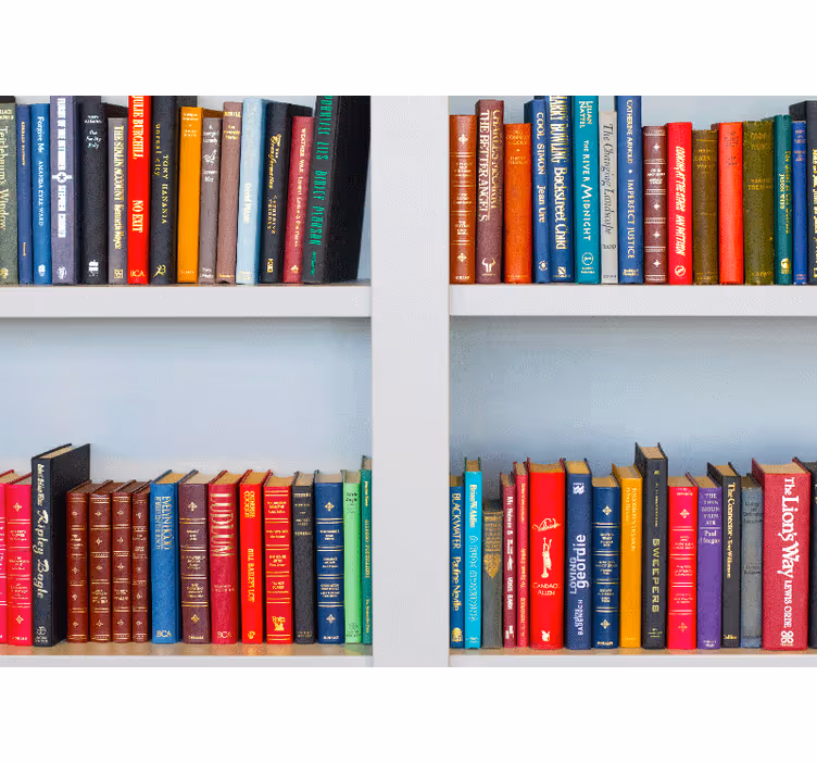 Fototapete Büro Bunte bücher im bücherregal - TenStickers