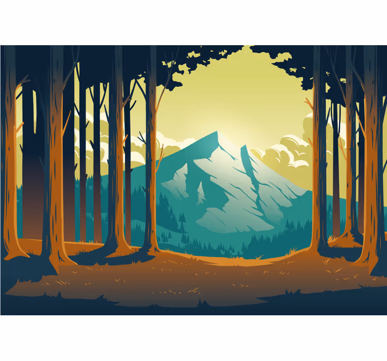 Fototapete berge malerischer waldberg - TenStickers