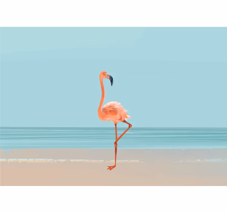 Fototapete meer flamingo am ufer - TenStickers