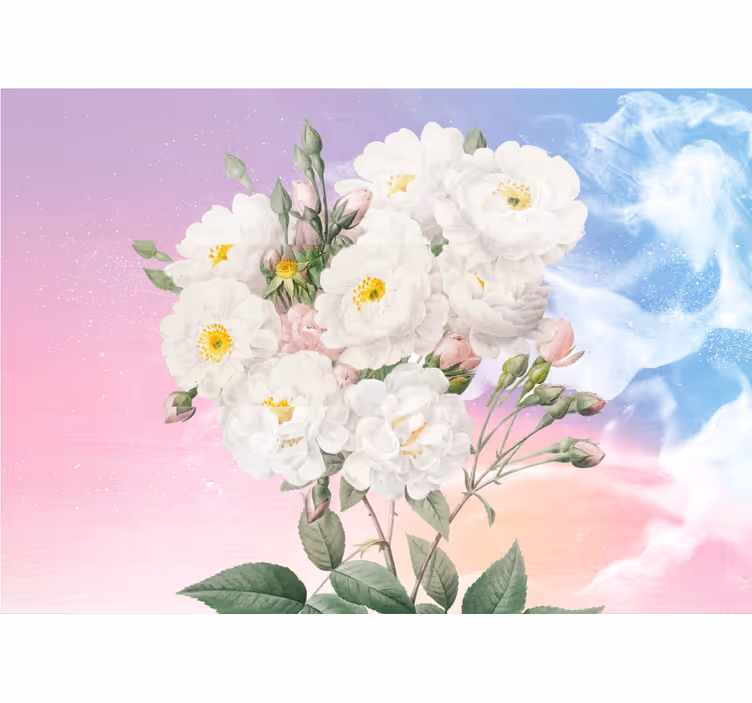 Fototapete blumen weißes blumenarrangement - TenStickers