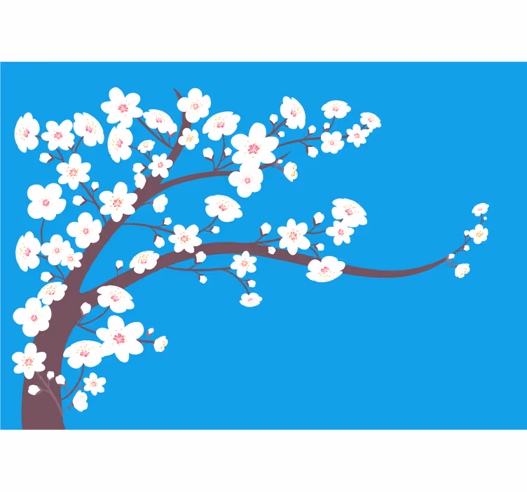 Fototapete blumen sakura-blütenzweig - TenStickers