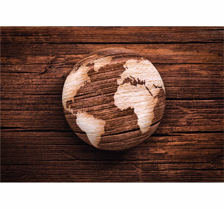 Fototapete 3D Geografisches holz - TenStickers