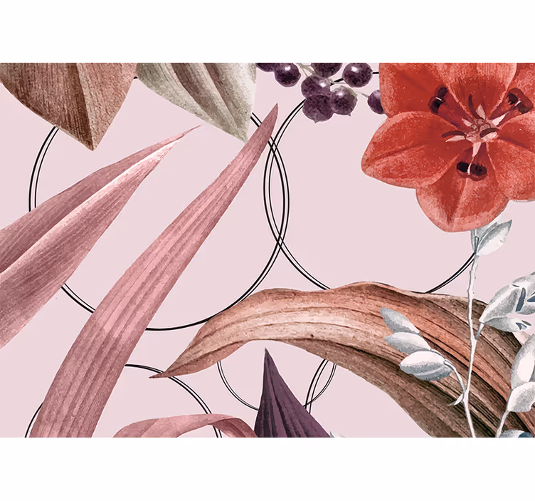 Fototapete blumen mit blumenmuster design - TenStickers