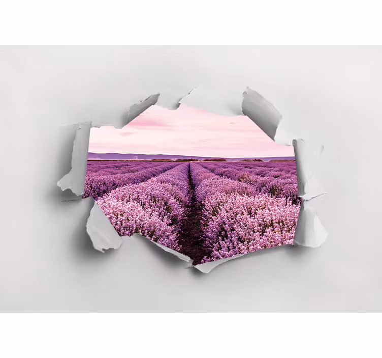 Fototapete 3D Weißer tunnel mit lila blüten - TenStickers