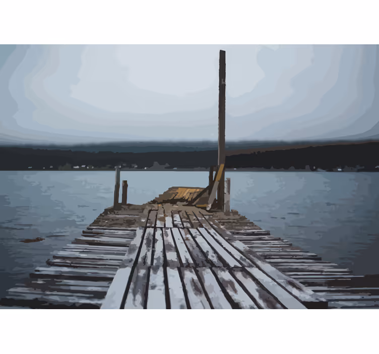 Fototapete landschaft ruhiger see mit steg - TenStickers