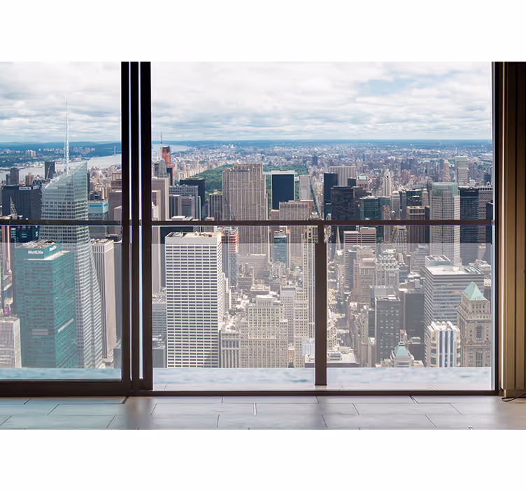 Fototapete New York Offene fenster ansichten nach manhattan - TenStickers