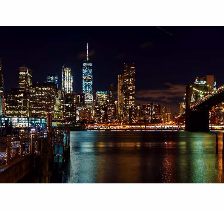 Fototapete new york manhattan nachtszene - TenStickers