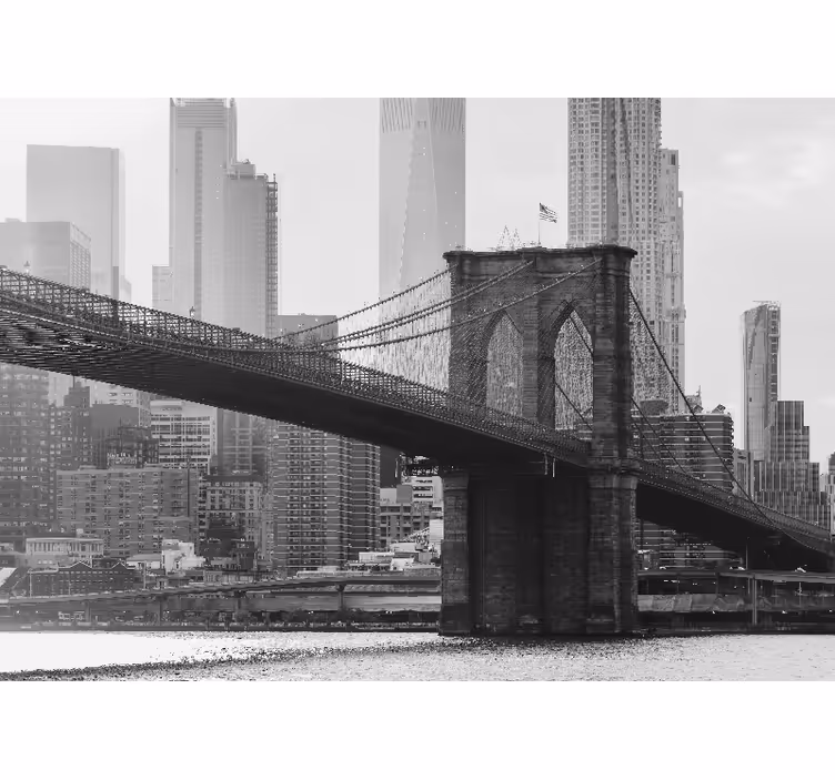 Fototapete städte brooklyn bridge silhouette - TenStickers