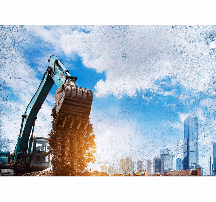 Fototapete städte baumaschinen aktion - TenStickers