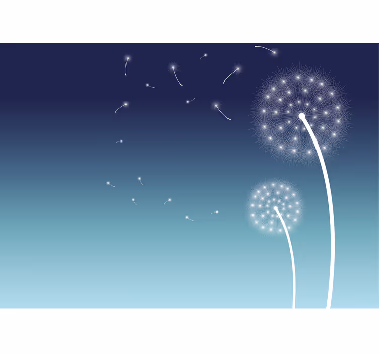 Fototapete pusteblume sanfter löwenzahnwind - TenStickers