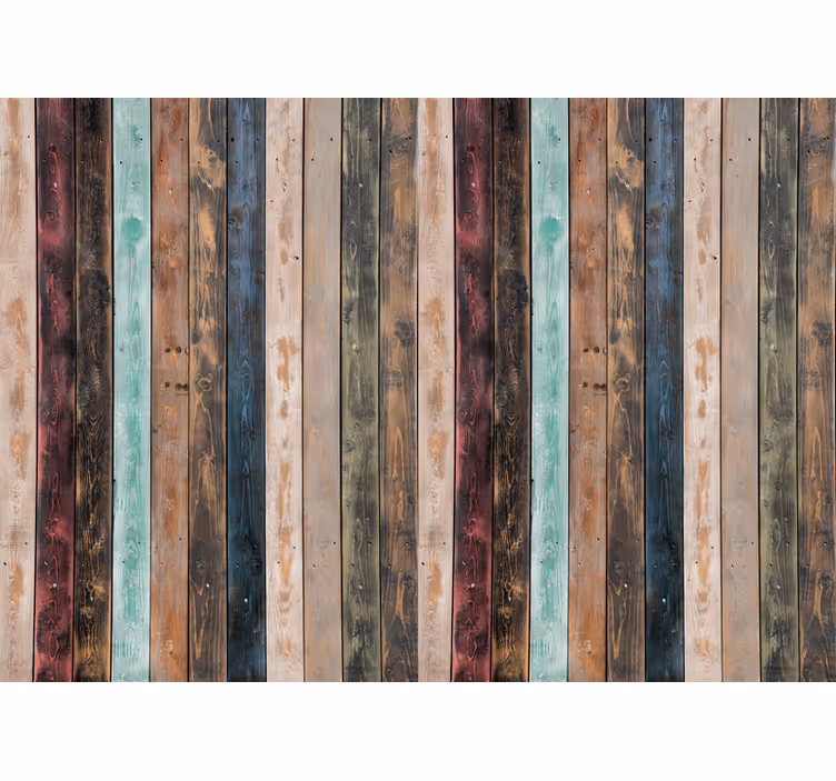 Fototapete ziegel mit holzplankenstruktur - TenStickers