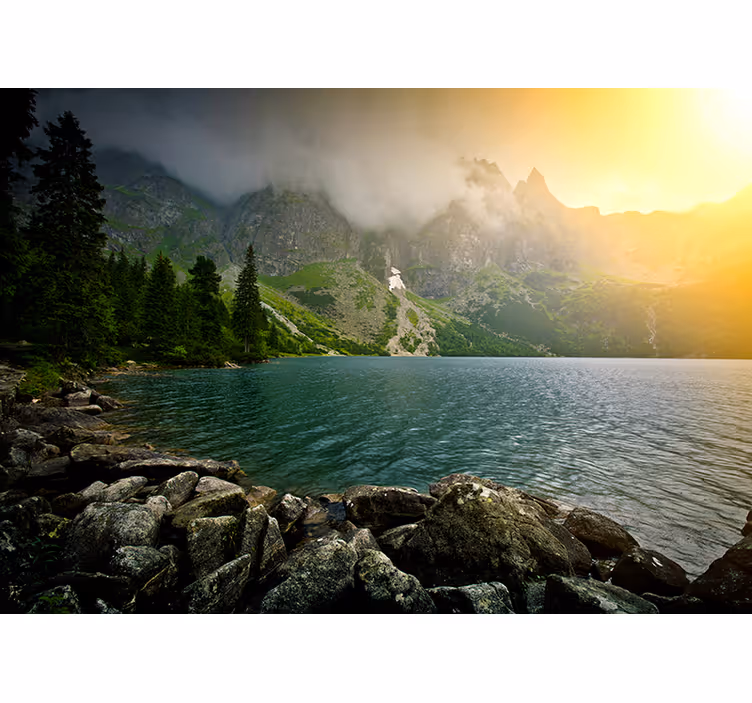 Fototapete landschaft bergsee aussicht - TenStickers