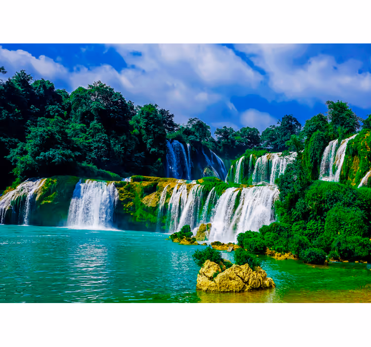 Fototapete wasserfall majestätische landschaft - TenStickers