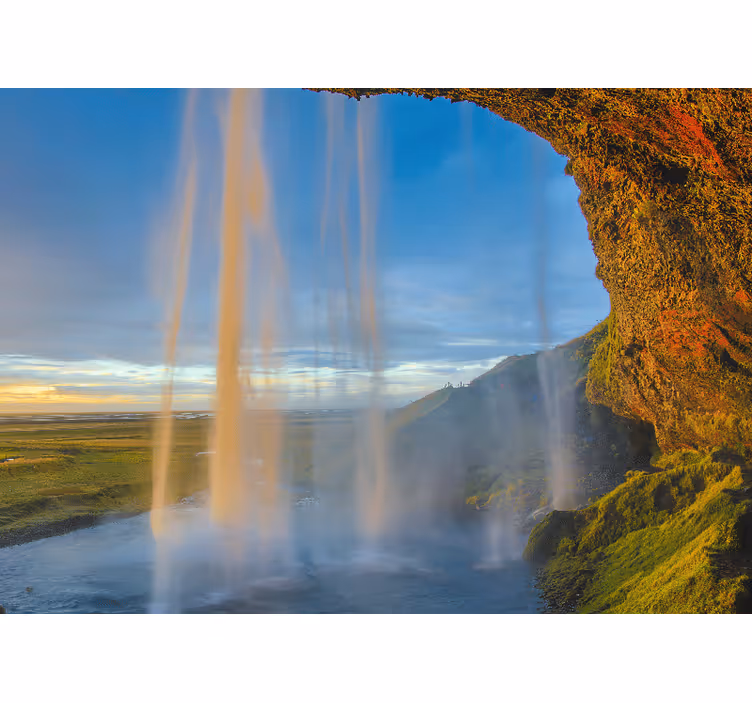 Fototapete Wasserfall Wasserfall landschaft island - TenStickers