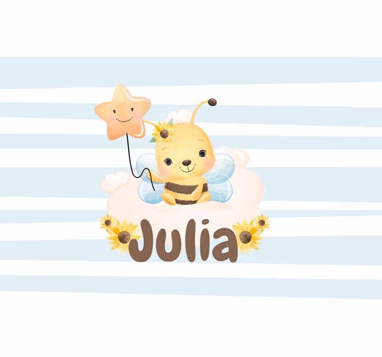 Fototapete babyzimmer mit niedlichem bienencharakter - TenStickers