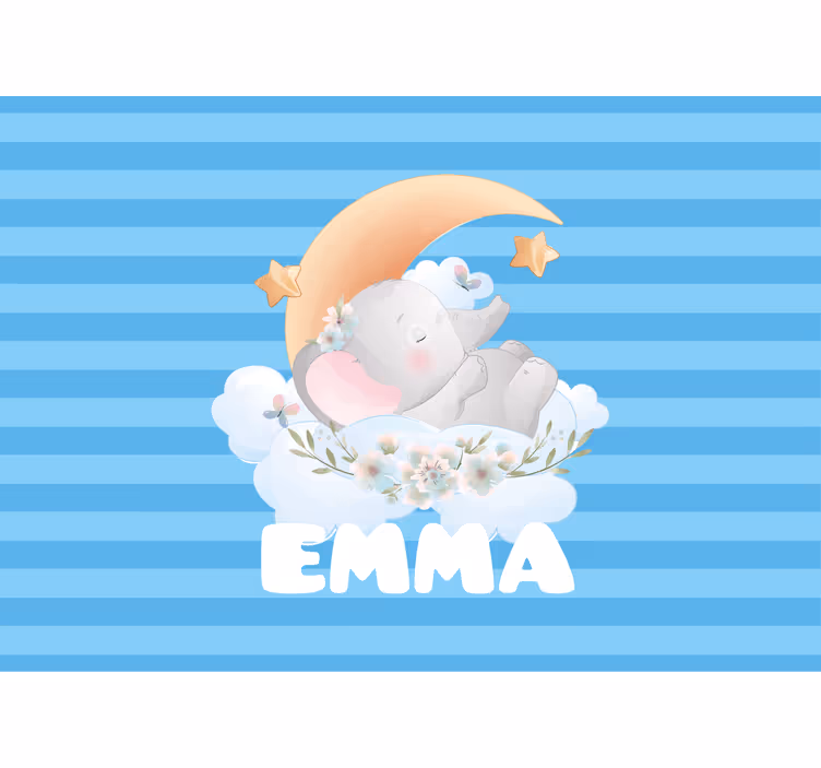 Fototapete kinderzimmer schlafender elefant design - TenStickers