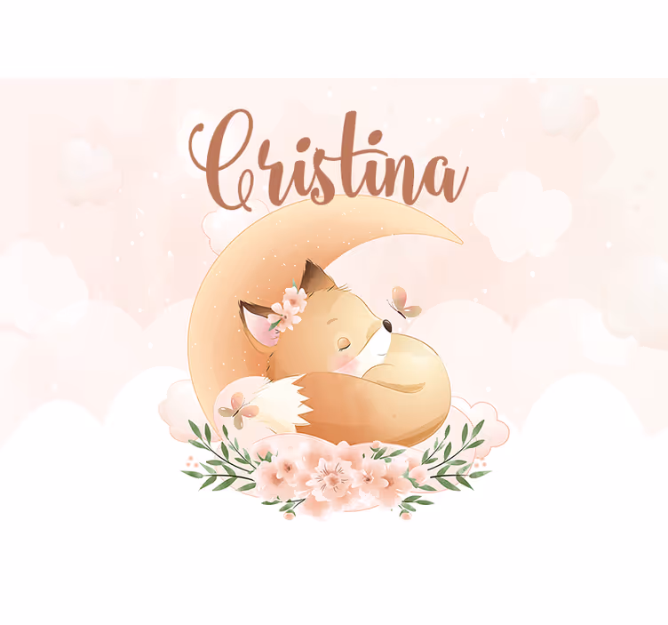 Fototapete personalisiert design schlafender fuchs - TenStickers