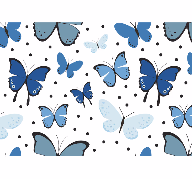 Fototapete kinderzimmer blaues schmetterlingsmuster - TenStickers