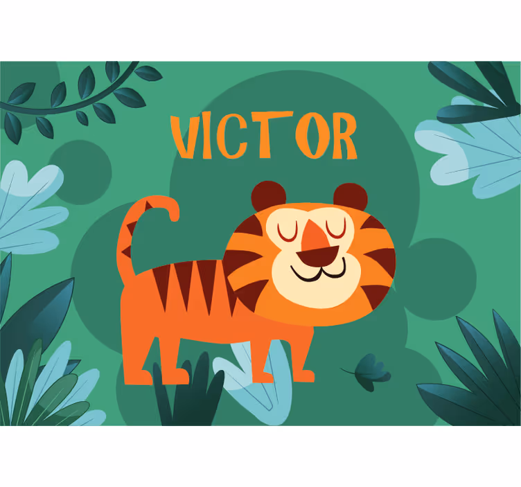 Fototapete personalisiert freundlicher tiger charakter - TenStickers