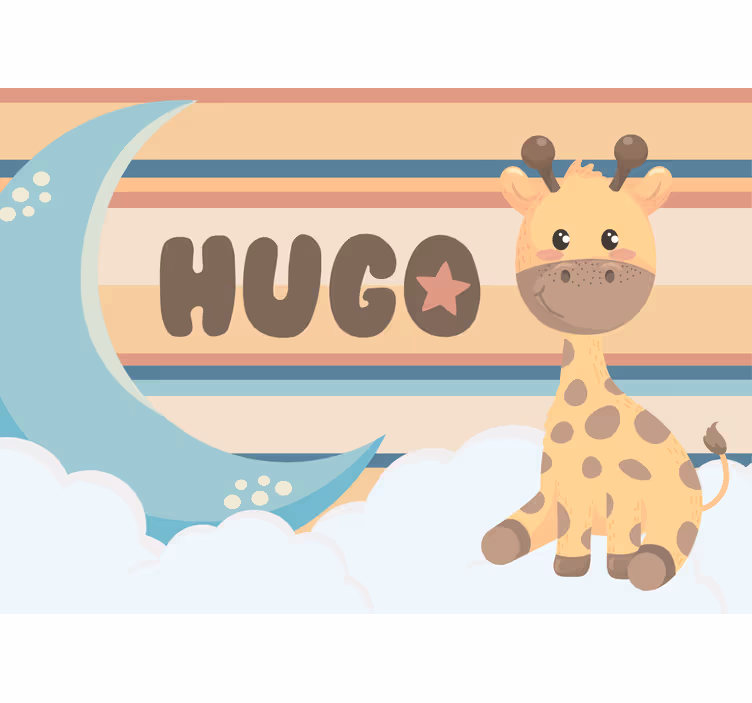 Fototapete kinderzimmer mit niedlicher giraffe illustration - TenStickers