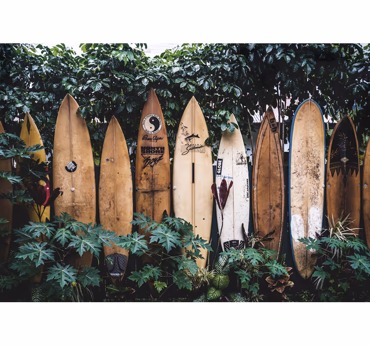 Fototapete fahrzeuge surfboards zur schau - TenStickers