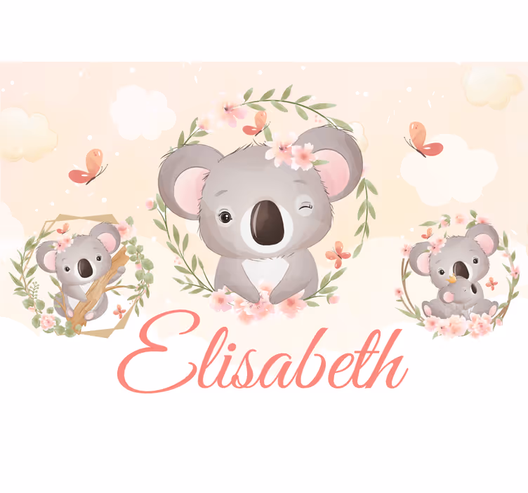 Fototapete personalisiert koala familienfreude - TenStickers