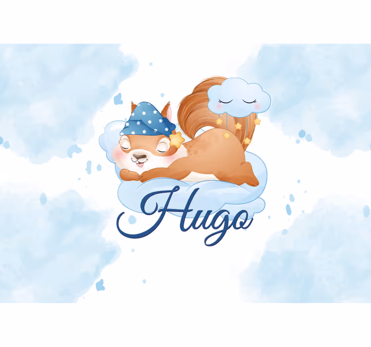 Fototapete babyzimmer schlafende eichhörnchen träume - TenStickers