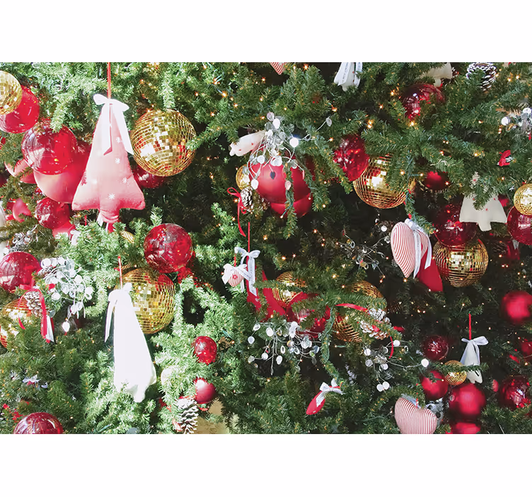 Fototapete weihnachten mit festlichen weihnachtsornamenten - TenStickers
