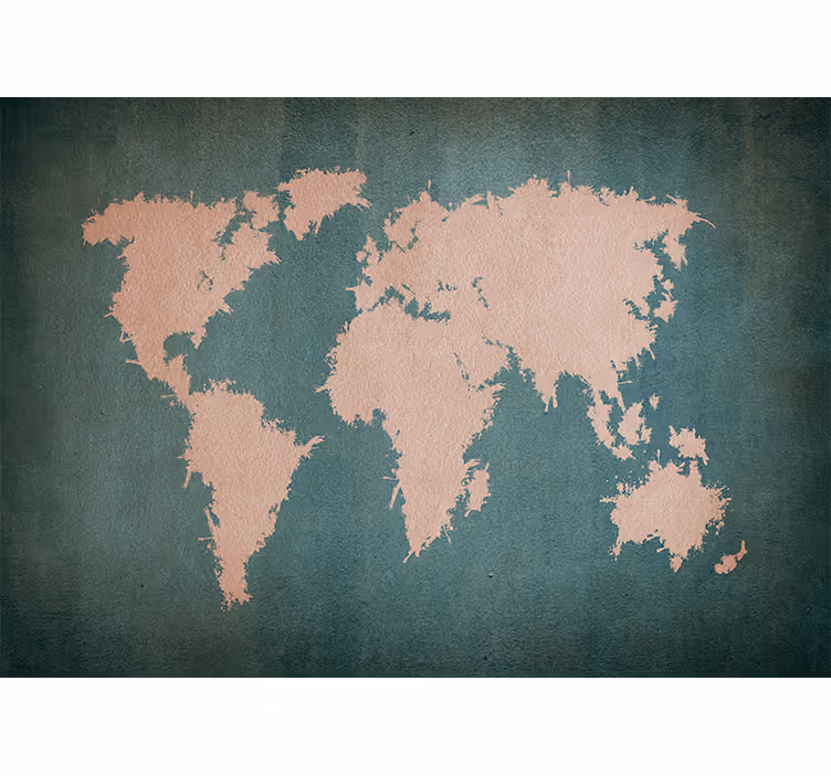 Fototapete Weltkarte Rosa und blau - TenStickers