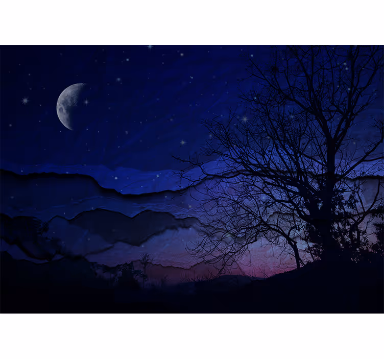 Fototapete himmel mondlicht nachthimmel - TenStickers