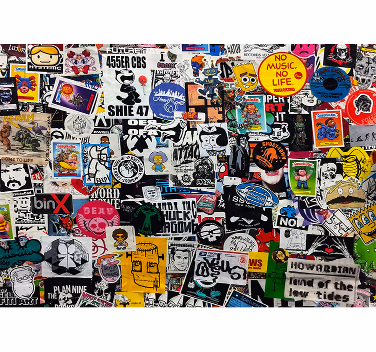 Fototapete graffiti bunte sticker-kollage - TenStickers