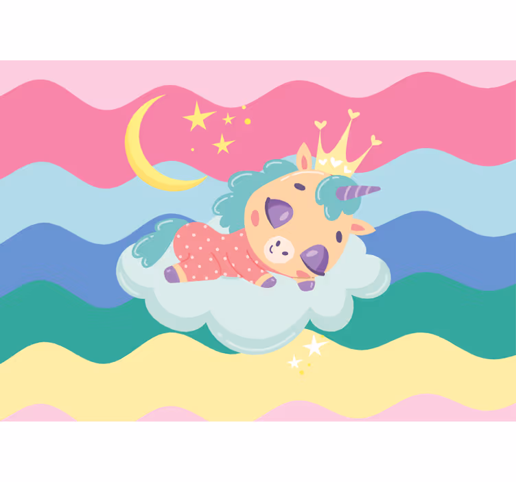 Fototapete menschen schlafendes einhorn fantasy - TenStickers