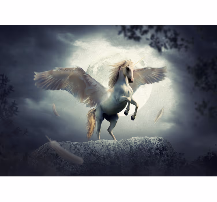Fototapete Traum Furchtloses einhorn fliegen - TenStickers