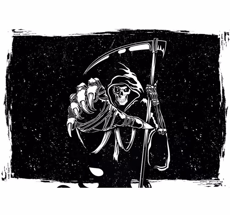 Halloween fototapete mit illustration des sensenmanns - TenStickers