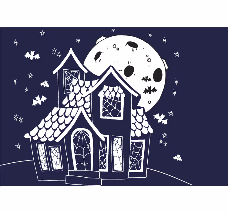 Halloween fototapete spukendes herrenhaus - TenStickers