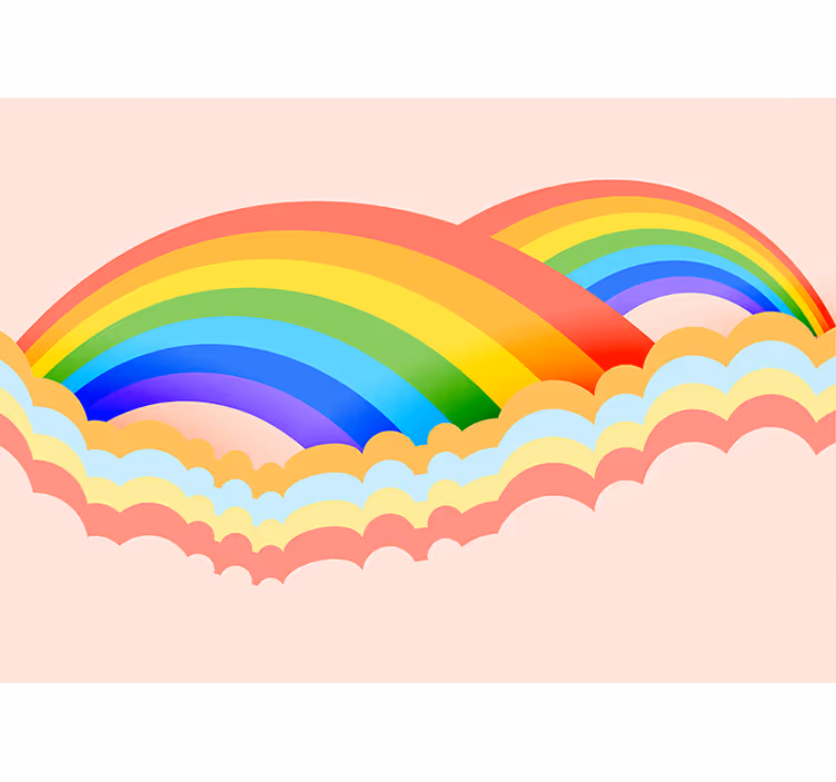 Fototapete spruch bunte regenbogenwellen - TenStickers